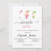 カクテスタイリッシュル点々のあるブライダルシャワー 招待状 (正面)