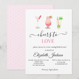 カクテスタイリッシュル点々のあるブライダルシャワー 招待状