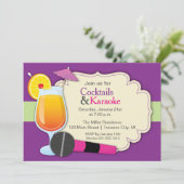 カクテルおよびカラオケの誕生会 招待状 (スタンド正面)