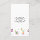 カクテルおよび飲み物のバー 名刺 (裏面)