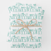 カクテルお洒落ドリンクワインパーティーカラフルギフト ラッピングペーパーシート (インサイチュ)