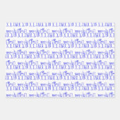 カクテルお洒落ドリンクワインパーティーブルーギフト ラッピングペーパーシート (正面3)