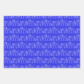 カクテルお洒落ドリンクワインパーティーブルーギフト ラッピングペーパーシート (正面2)