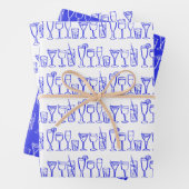 カクテルお洒落ドリンクワインパーティーブルーギフト ラッピングペーパーシート (インサイチュ)