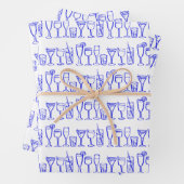 カクテルお洒落ドリンクワインパーティーブルーギフト ラッピングペーパーシート (インサイチュ)