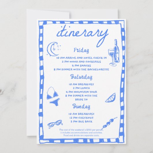 カクテルお洒落バチェロレッテビーチパーティー 招待状 (裏面)