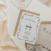 カクテルお洒落ミニマル誕生日パーティー 招待状