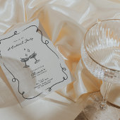 カクテルお洒落ミニマル誕生日パーティー 招待状