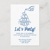 カクテルお洒落図解入りの、写真付きのウェディングレセプション エンクロージャーカード (正面)