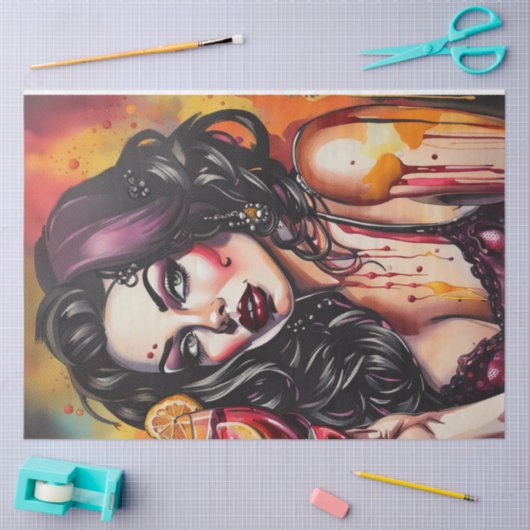 カクテルかわいこちゃんサングリアデクページ紙 薄葉紙 (クラフト)