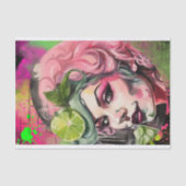 カクテルかわいこちゃん – ピンクのMojito Graffiti Decompage 薄葉紙 (正面)