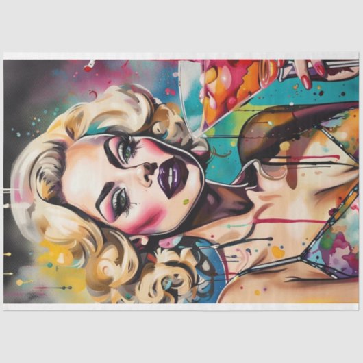 カクテルかわいこちゃん- Cosmo Water Color Decompage 薄葉紙 (正面)