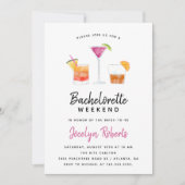 カクテルが飲むバチェロレッテ週末のパーティー 招待状 (正面)