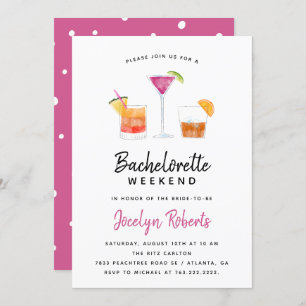 カクテルが飲むバチェロレッテ週末のパーティー 招待状