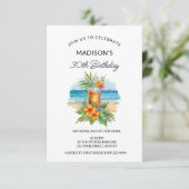 カクテルとエキゾチックな花 招待状 (スタンド正面)