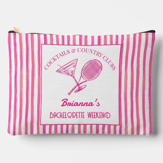 カクテルとカントリークラブのテニスの好意の贈り物 アクセサリーポーチ (正面)