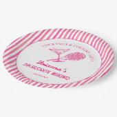 カクテルとカントリークラブのテニスバチェロレッテ ペーパープレート (アングル)