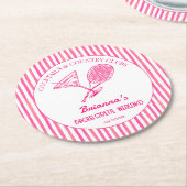 カクテルとカントリークラブのテニスバチェロレッテ ラウンドペーパーコースター (アングル)