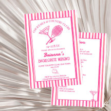 カクテルとカントリークラブのテニスバチェロレッテ