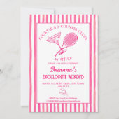 カクテルとカントリークラブのテニス ブライズメイド 招待状 (正面)