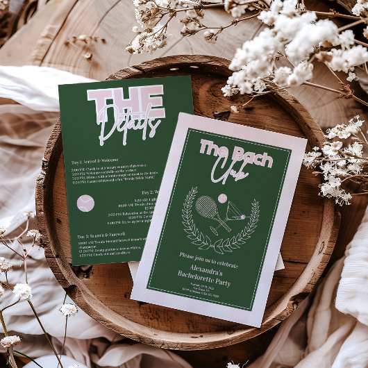 カクテルとカントリークラブのバチェロレッテ日程 招待状