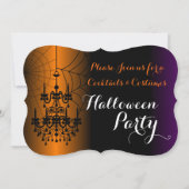 カクテルとコスチュームシャンデリアハローウィンパーティ 招待状 (正面)