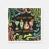 カクテルとコスチュームハローウィンパーティ スタンダードカクテルナプキン (正面)