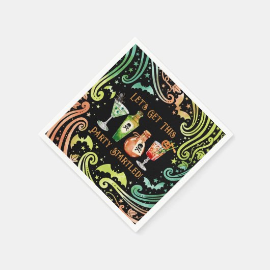 カクテルとコスチュームハローウィンパーティ スタンダードカクテルナプキン (角)