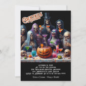 カクテルとコスチュームハローウィンパーティ 招待状 (正面)