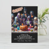 カクテルとコスチュームハローウィンパーティ 招待状 (スタンド正面)