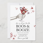 カクテルとコスチュームブーズブーズアダルトハロウィーン 招待状 (正面)