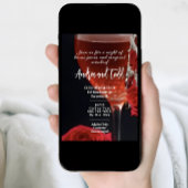 カクテルとコスチュームベネチアンマスクハロウィーン 招待状