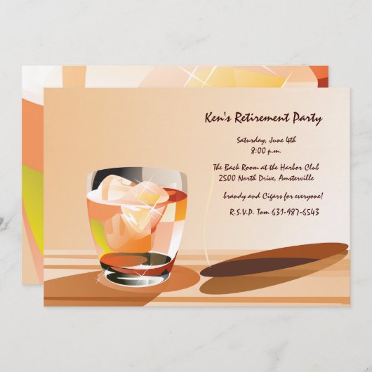 カクテルとシガーの招待状 招待状 (正面/裏面)