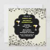 カクテルとディナーバースデーパーティー 招待状 (裏面)