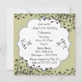 カクテルとディナーバースデーパーティー 招待状 (裏面)