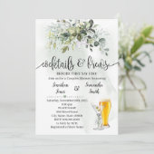 カクテルとブライトシャワーのユーカリ緑 招待状 (スタンド正面)