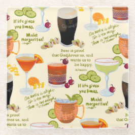 カクテルと会話 ガラスコースター