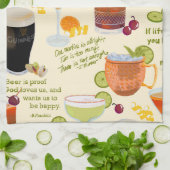 カクテルと会話 キッチンタオル (折り畳み)