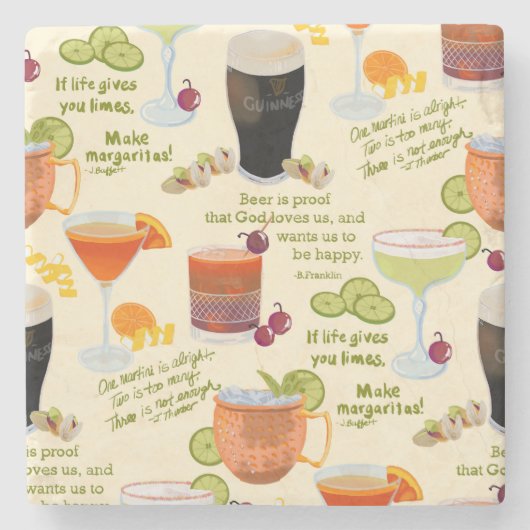 カクテルと会話 ストーンコースター (正面)