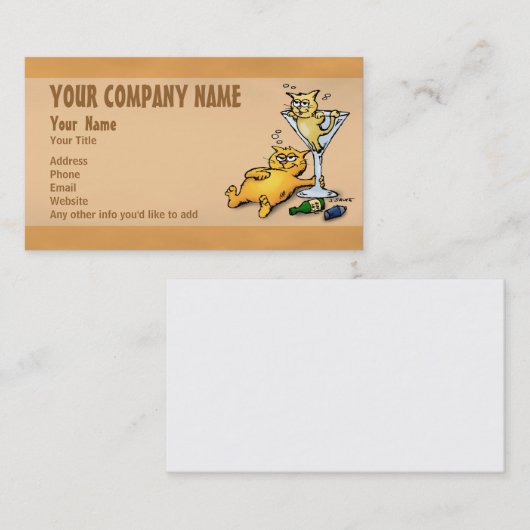 カクテルと子猫の名刺 名刺 (正面/裏面)
