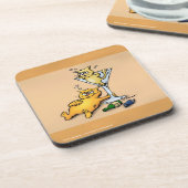 カクテルと子猫金ゴールドおもしろいコースター コースター (左側)