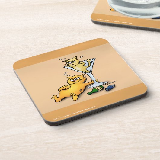 カクテルと子猫金ゴールドおもしろいコースター コースター (左側)