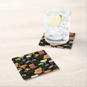 カクテルと熟考 スクエアペーパーコースター (インサイチュ)