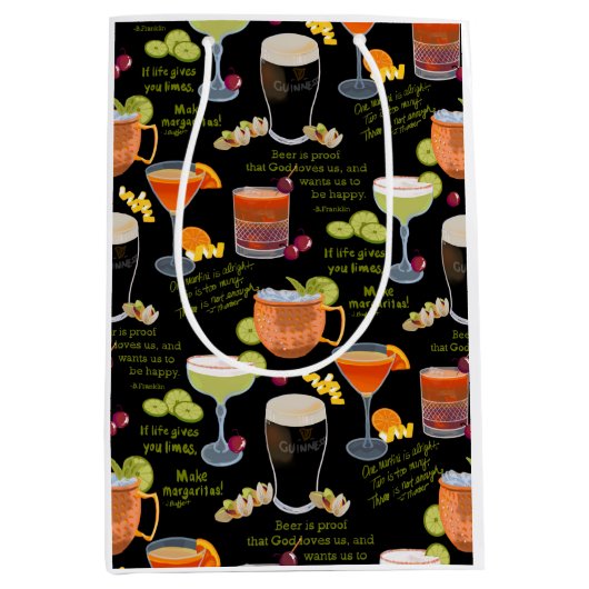 カクテルと熟考 ミディアムペーパーバッグ (正面)