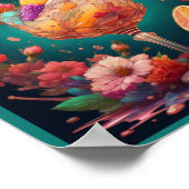 カクテルと花 ポスター (角)