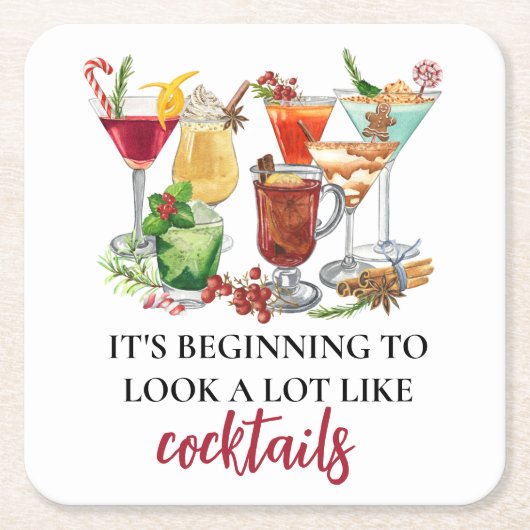 カクテルに似た見え方が多くなった スクエアペーパーコースター (正面)