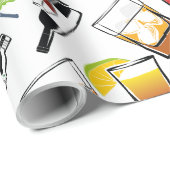 カクテルのナイトライフイラストレーション ラッピングペーパー (ロールコーナー)