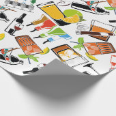 カクテルのナイトライフイラストレーション ラッピングペーパー (角)