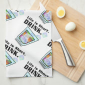 カクテルのバータオル、生命は短いです。 飲み物 キッチンタオル (四つ折り)