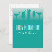 カクテルのパーティの招待状のための背景 インビテーションポストカード (正面/裏面)